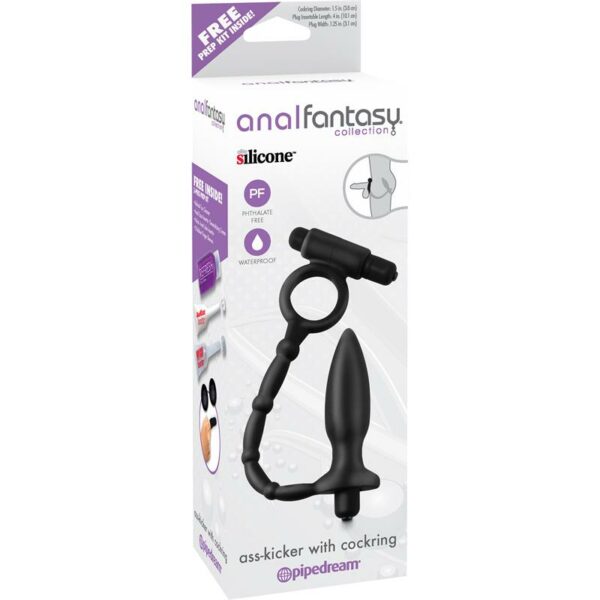 Anal Fantasy Collection Ass-Kicker with Cockring - Colour Black - Image 6