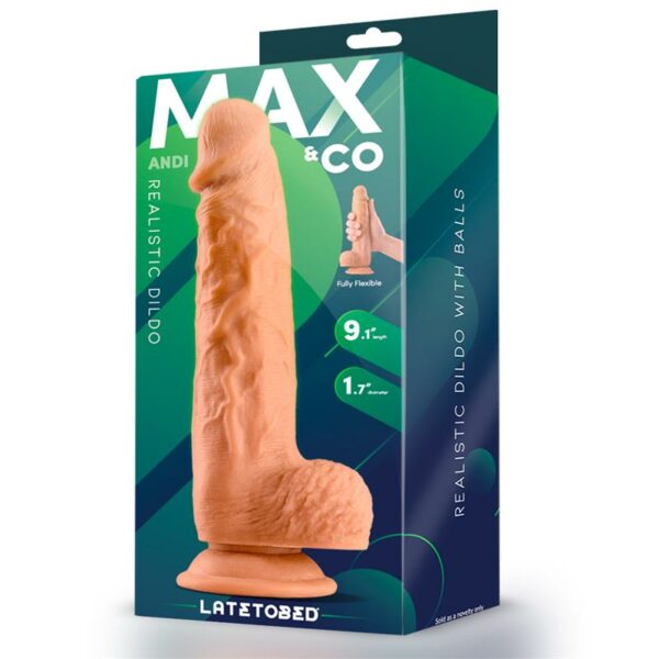 Andi Realistic Dildo with Testicles 9.1 Flesh - Image 5