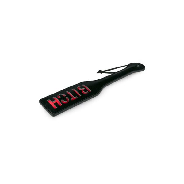 Black Leather Paddle - Bitch - Image 3