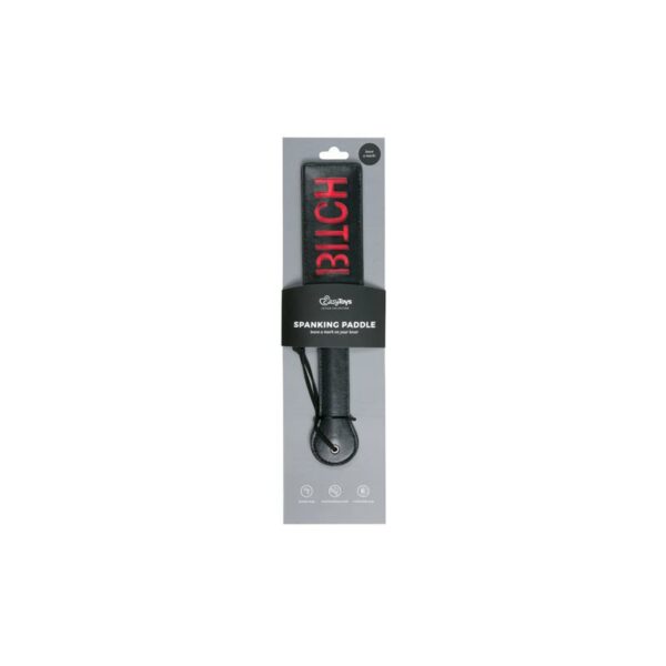 Black Leather Paddle - Bitch - Image 4