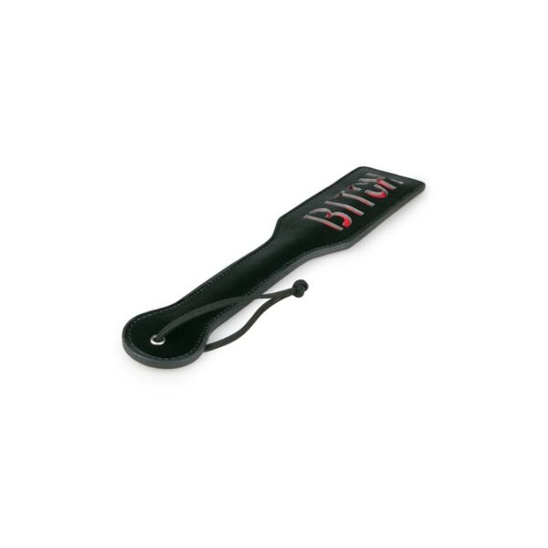 Black Leather Paddle - Bitch - Image 5