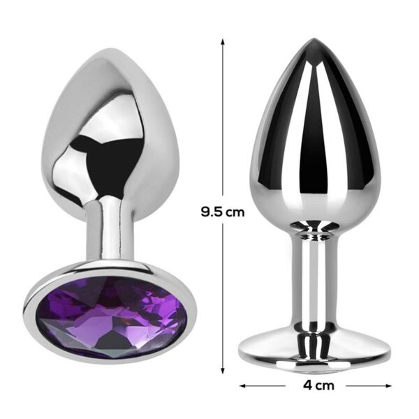 Butt Plug with Jewel Purple Amethyst Size L Aluminium - Image 4