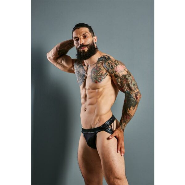 C4M14 Desire Jockstrap Leatherette Black - Image 5