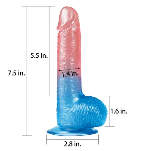 Dildo Dazzle Studs 7.5 Pink and Blue - Image 3