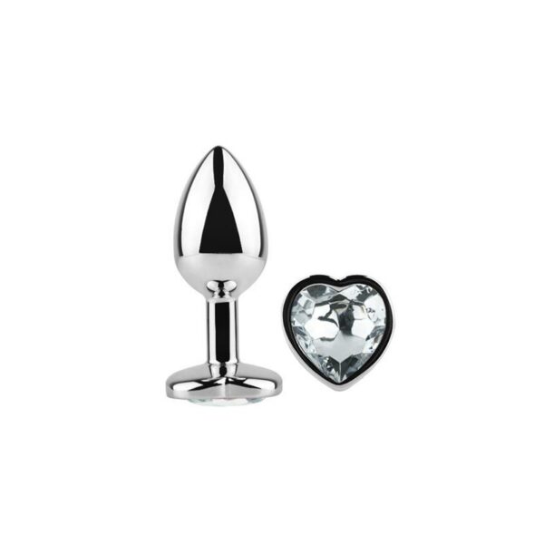 Heart Shaped Butt Plug White Size S - Image 4