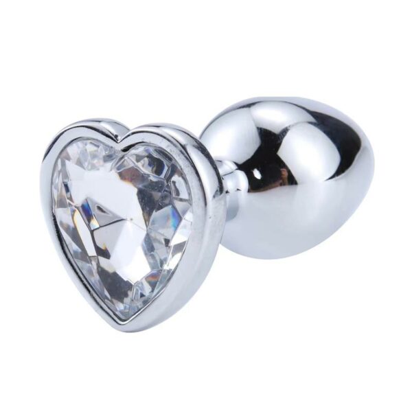 Heart Shaped Butt Plug White Size S - Image 8