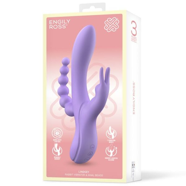 Lindsay Vibe with Anal Chain Liquid Silicone Unibody Flexible 2 Motors - Image 4