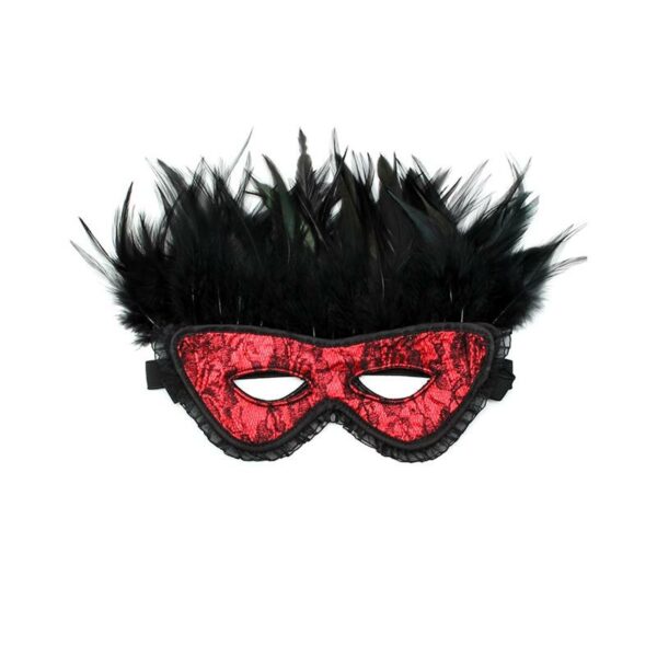 Luxury Mask with Feathers Red - Image 3