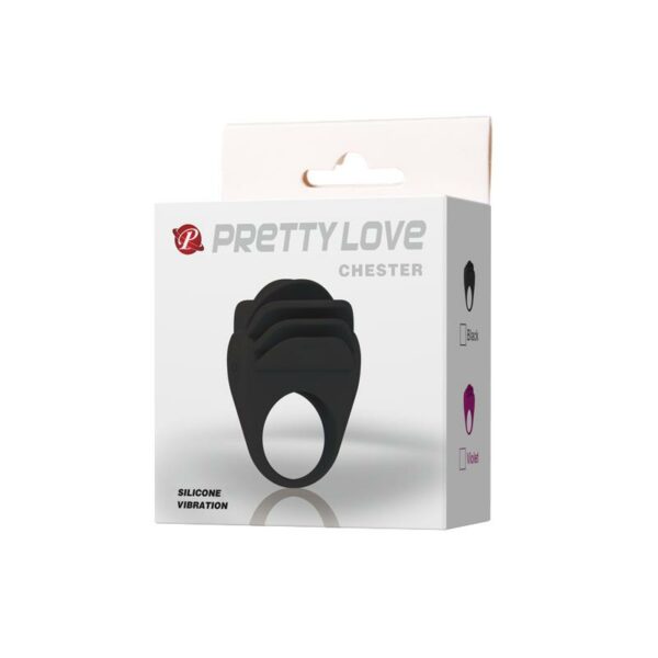 Pretty Love Vibrating Cock Ring Chester Black - Image 5