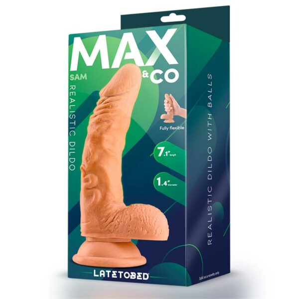 Sam Realistic Dildo with Testicles 7.1 Flesh - Image 4