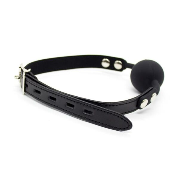 Silicona Ball Gag 4 cm with Padlock Black - Image 3