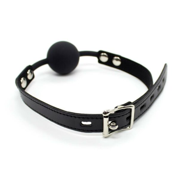 Silicona Ball Gag 4 cm with Padlock Black - Image 4