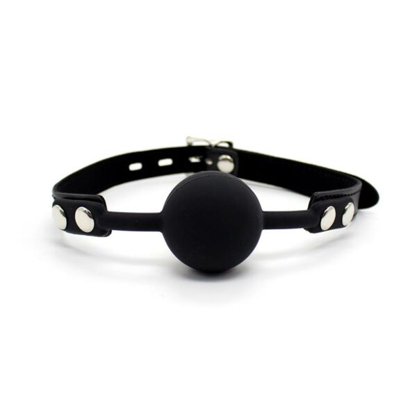 Silicona Ball Gag 4 cm with Padlock Black - Image 5
