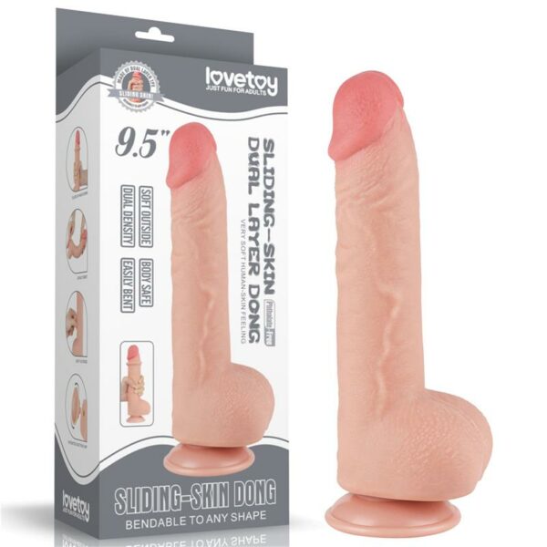 Sliding Skin Dual Layer Dildo 9.5 - Image 6