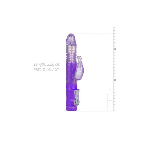 Rabbit Vibrator Thrusting and Rotating Balls  Purple - Image 3